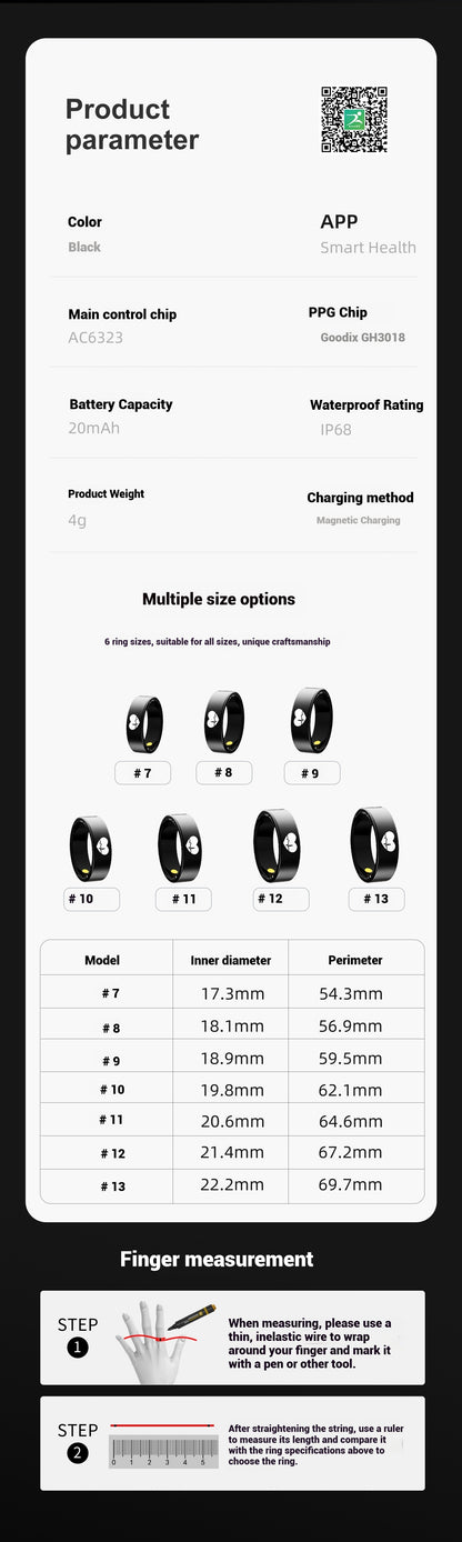 New R30 Smart Ring – ECG/Heart Rate/Blood Oxygen/Temperature/Sleep Tracking/Multi-Sport Modes Health Monitor Ring