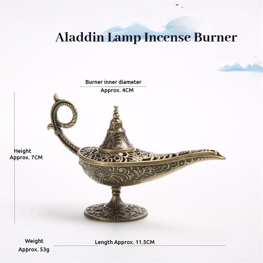 Aladdin Lamp Meditation Incense Set - Auspicious Cloud Pads (Li Yu's Bedchamber/Ambergris/Osmanthus),for Air Purifying, Stress Relief & Better Sleep