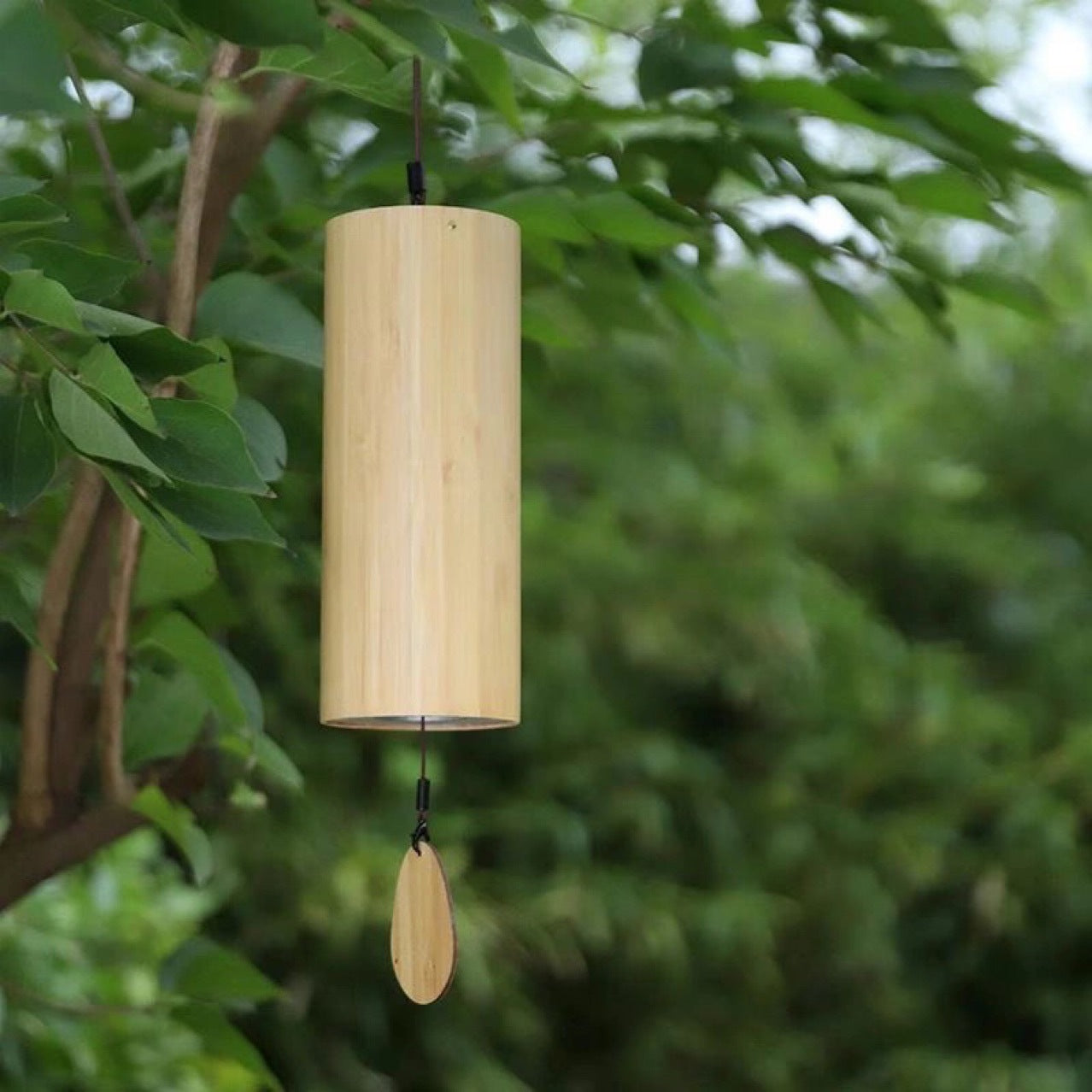 Japanese Wind Chime Handheld Retro Bamboo Meditation Healing Sound of Wind Poetry