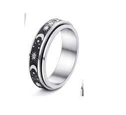 Titanium Steel Geometric Rings - Trendy Euro & Korean Minimalist Style (Black/Gold/Rainbow/Silver/Rose Gold)
