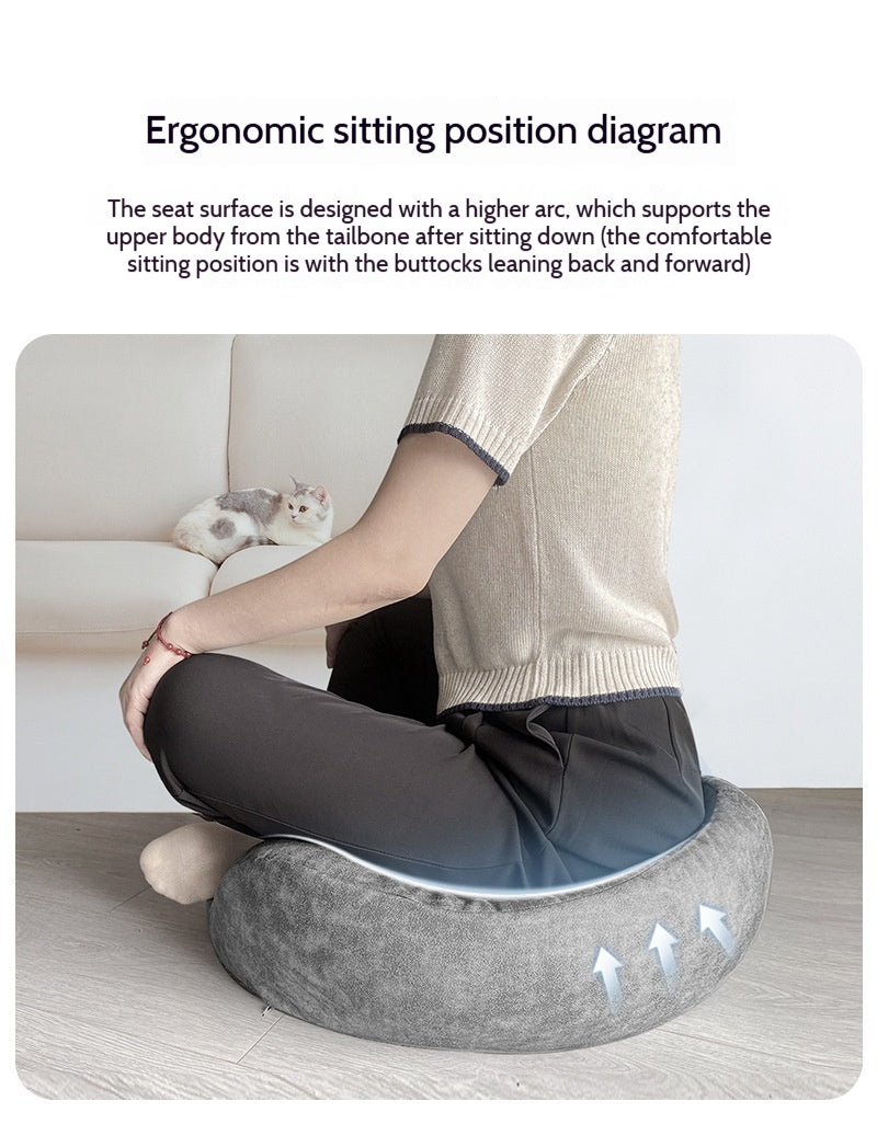 Meditation Cushion with Memory Foam - Yoga Mat for Zen Sitting, Ergonomic Support, Non-Collapsing Seat