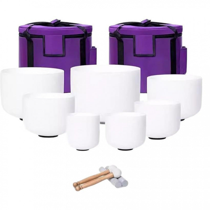 432Hz Crystal Singing Bowl Set - Yoga Meditation Sound Healing Bowl, Stress Relief, High-Purity Quartz, Precision Tuned