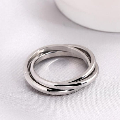 Titanium Steel Geometric Rings - Trendy Euro & Korean Minimalist Style (Black/Gold/Rainbow/Silver/Rose Gold)