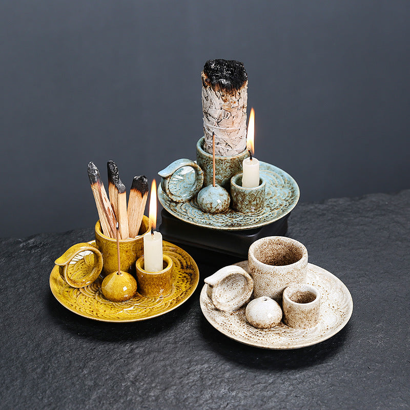 Palo Santo Holder | Sage Burner Tray | Ceramic Incense Burner | Meditation & Zen Aromatherapy | Multi-Functional Home Decor