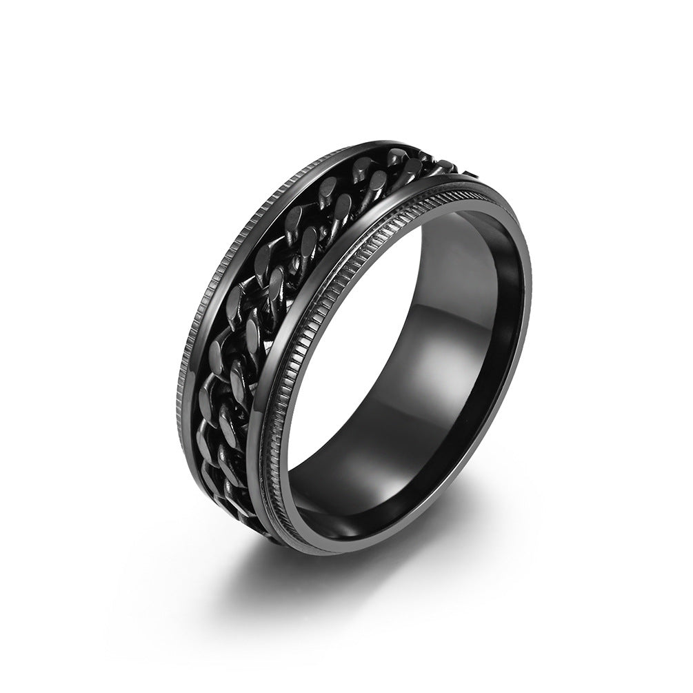 Titanium Steel Bottle Opener Chain Ring – Meditation Anxiety Relief Hip-Hop Trendy Finger Ring