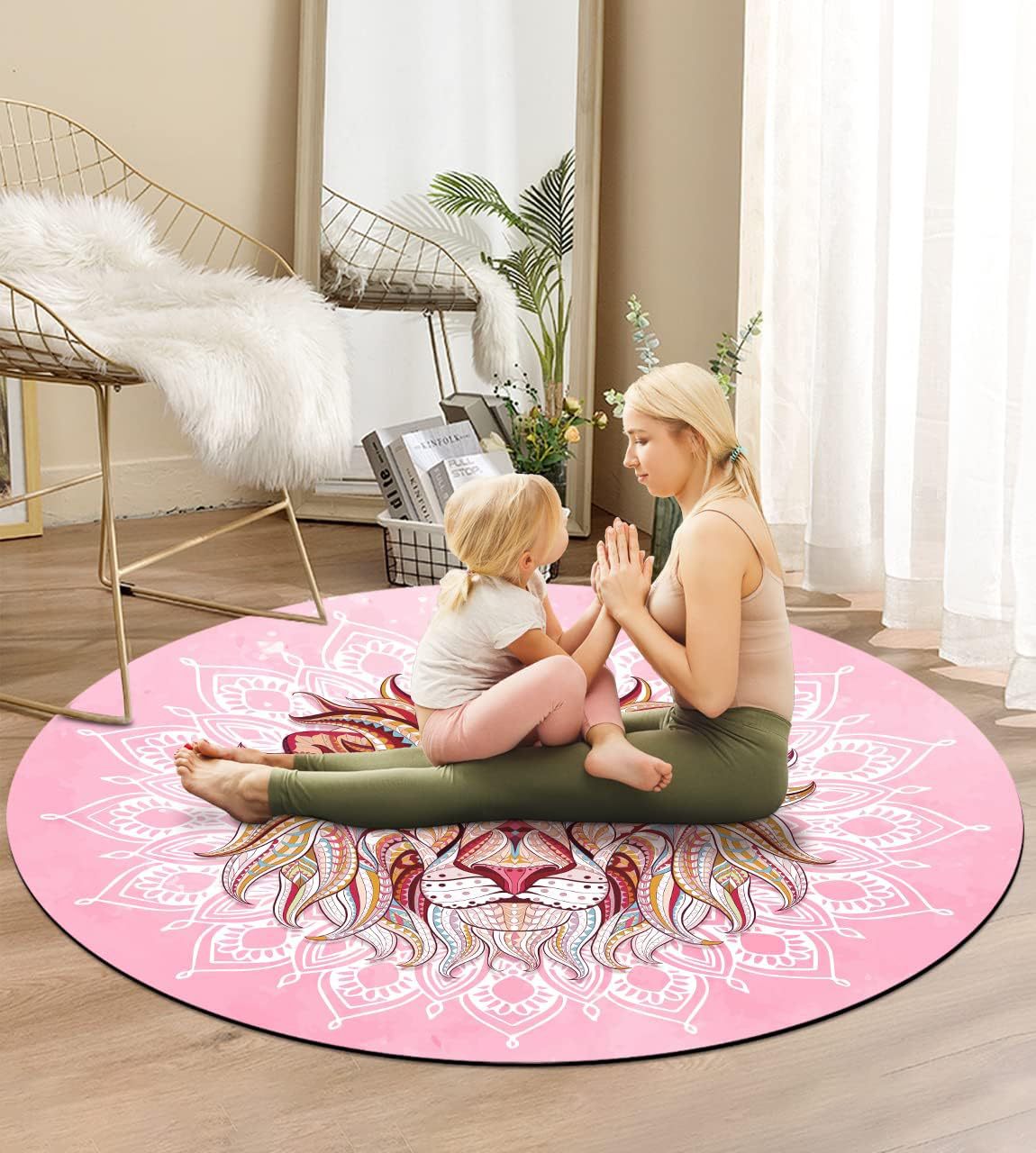Suede & Natural Rubber Meditation Yoga Mat – Non-Slip Round Zen Mat for Yoga, Pilates & Workout