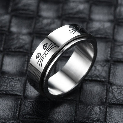 Titanium Steel Geometric Rings - Trendy Euro & Korean Minimalist Style (Black/Gold/Rainbow/Silver/Rose Gold)