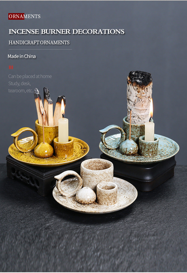Palo Santo Holder | Sage Burner Tray | Ceramic Incense Burner | Meditation & Zen Aromatherapy | Multi-Functional Home Decor