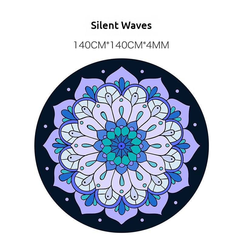 140CM Extra Large Suede & Natural Rubber Meditation Yoga Mat - High-Temperature Digital Print, Sweat-Absorbent, Non-Slip, Zen Meditation Cushion (Multiple Patterns Available)